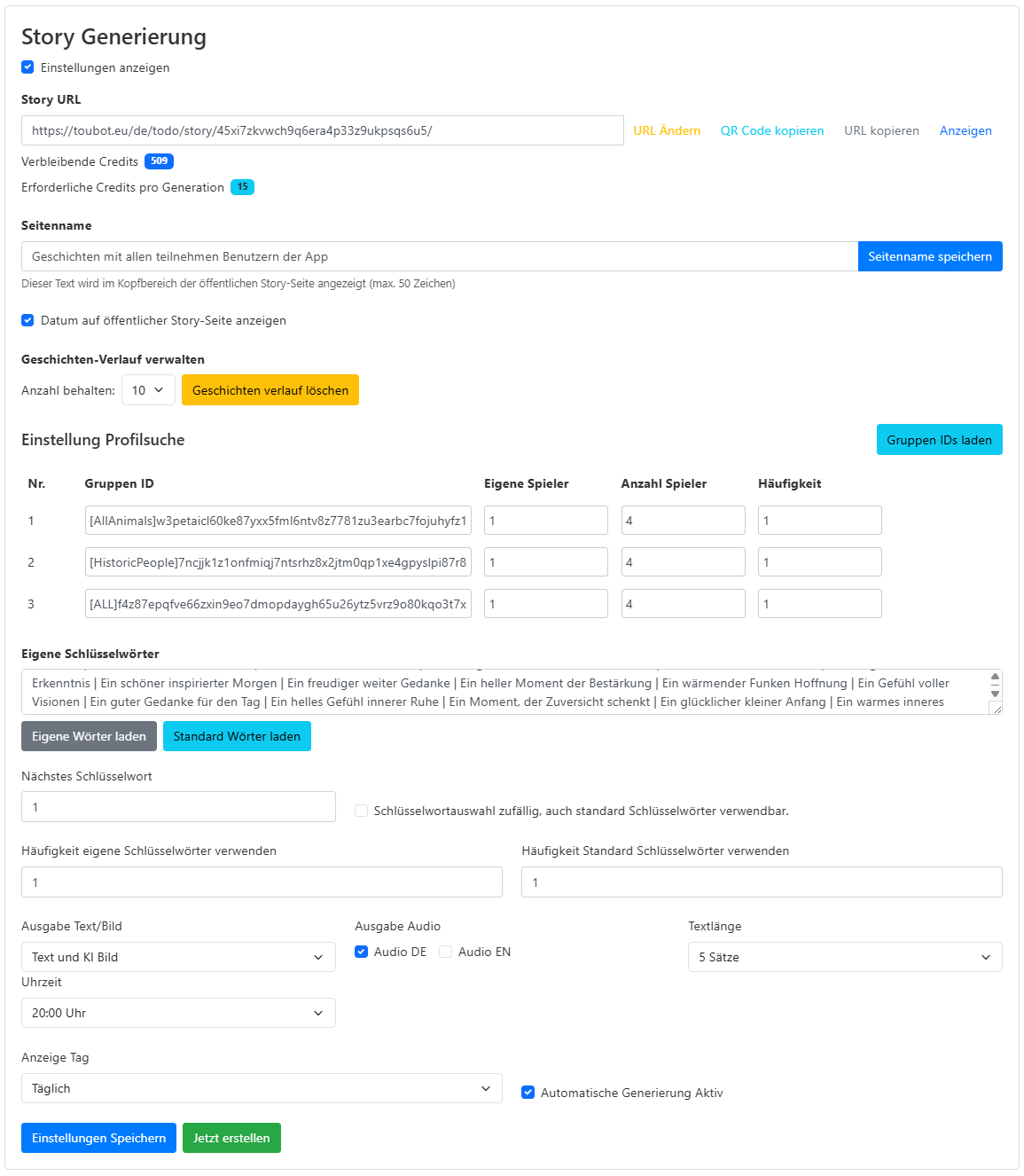 Automatisch mit KI einzigartige Geschichten erstellen
